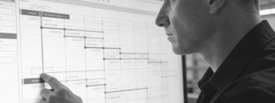 Person analyzing project management chart {{brizy_dc_image_alt entityId=